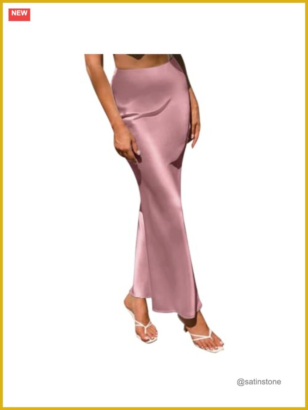 Satin Silk High Waist Ruffle A Line Long Maxi Skirt Tulip Hem Skirts